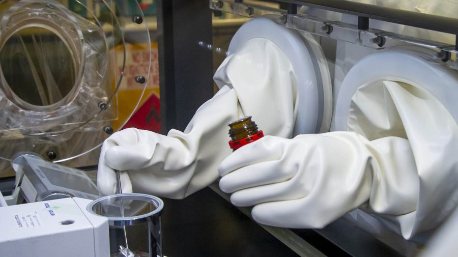 working in a lab working in a lab