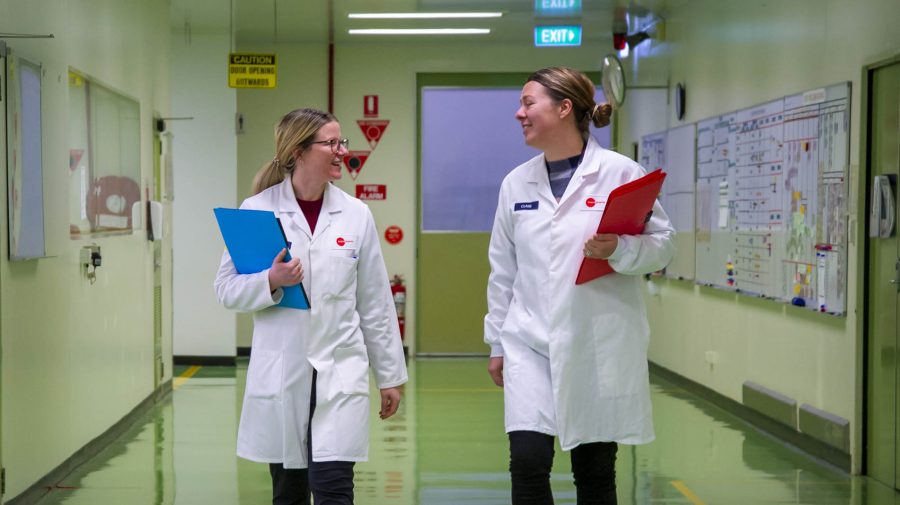 Girls walking in hallway Girls walking in hallway